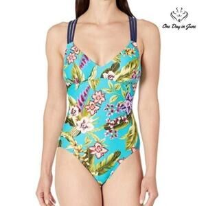 Coastal Blue Strappy One Piece Swimsuit